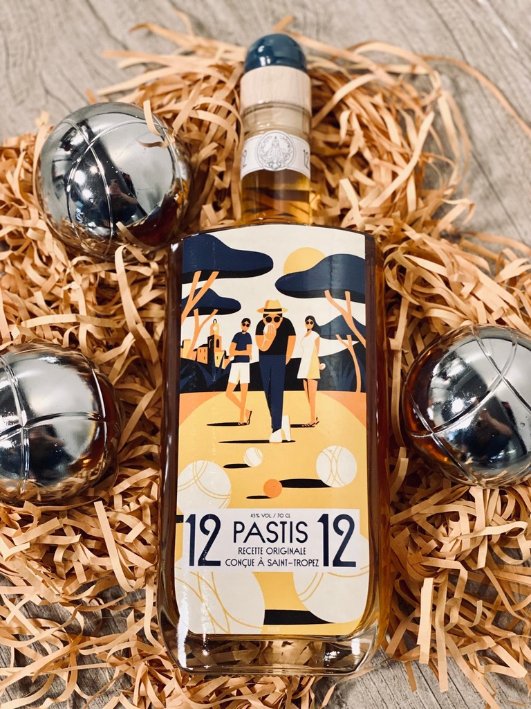 Pastis 12/12 Coffret Pétanque 12,50° 70cl