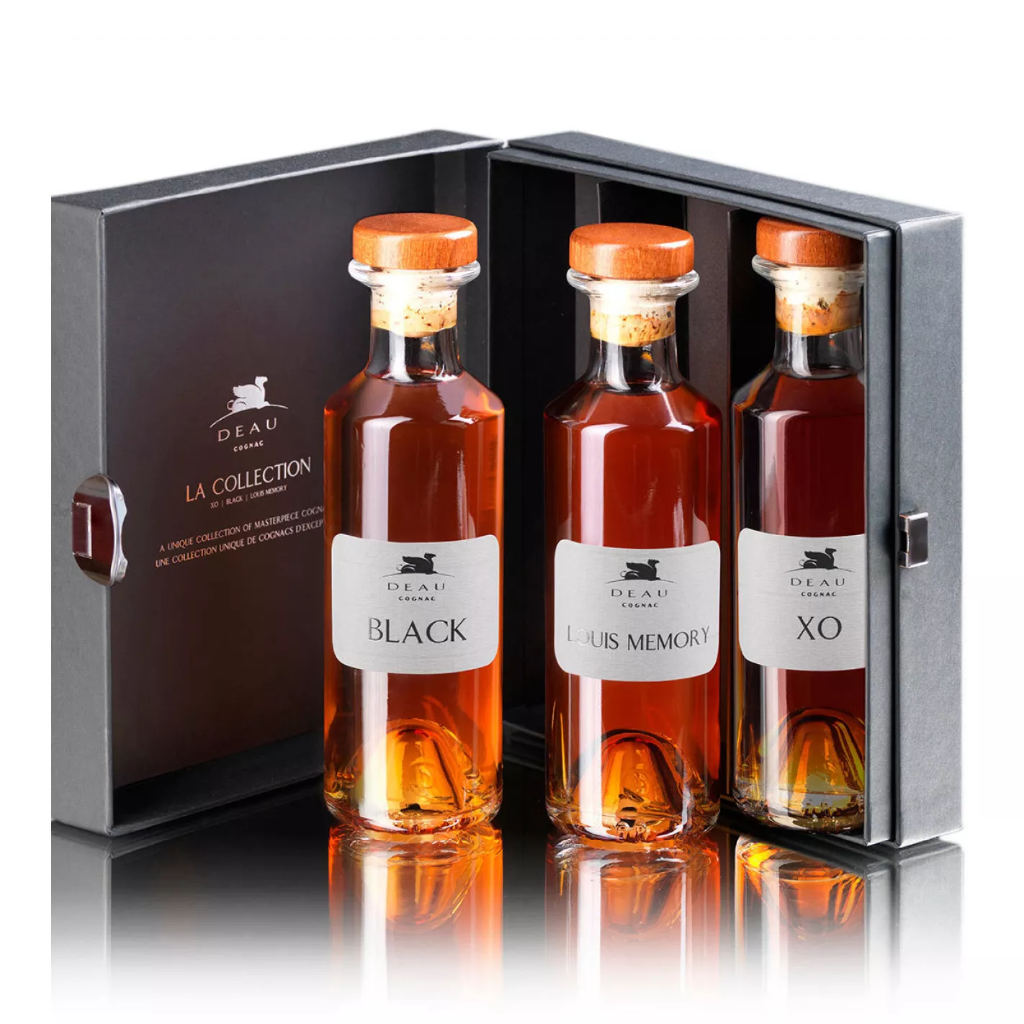[000719] BOX Cognac Deau - La Collection - XO/Black/ Louis Memory - 3X20cl