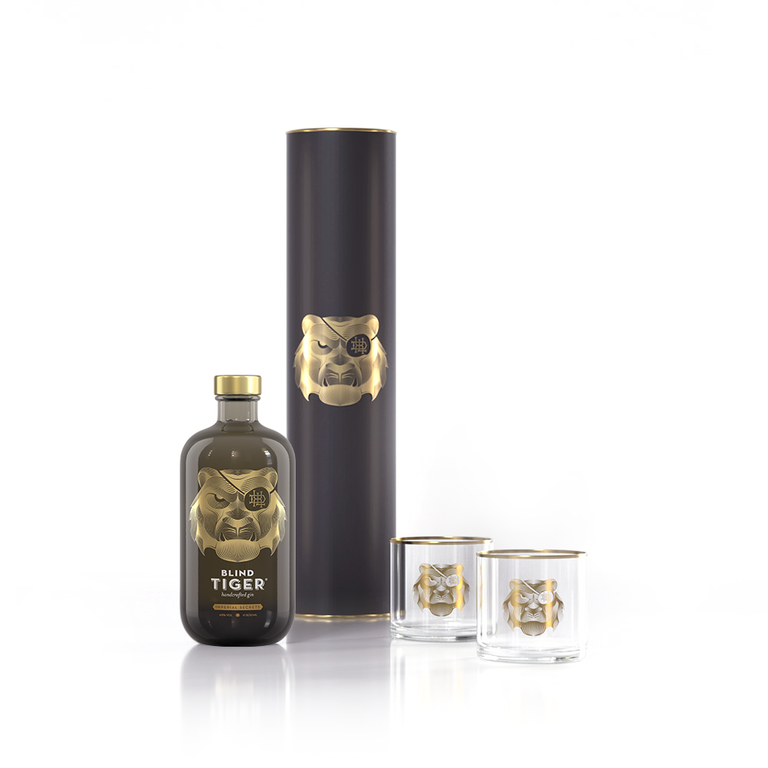 [000684] Blind Tiger - Imperial Secrets - Belgian Handcrafted gin 45° - 50cl met glazen