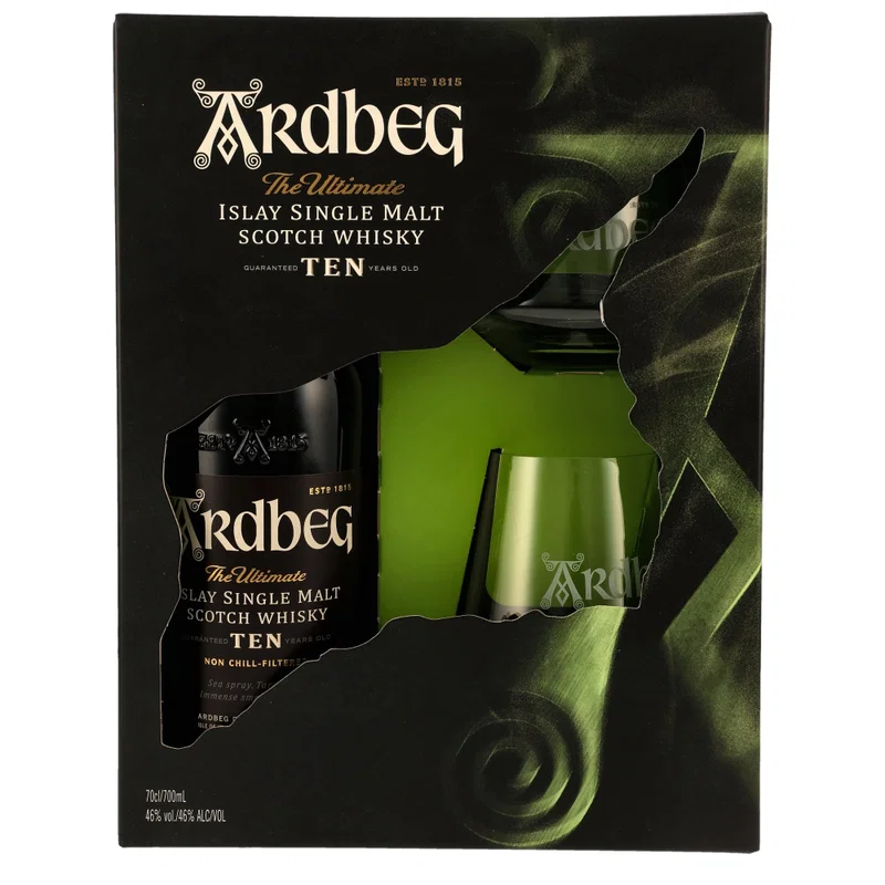 Ardbeg - 10 years Giftbox & 2 glazen- 70cl