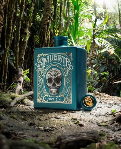 [001180] Amuerta Coca Leaf Gin - Green Skull - 70cl