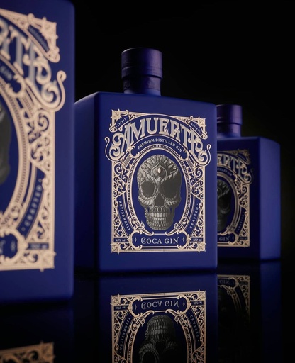 [000672] Amuerta Coca Leaf Gin - Blue Skull - 70cl