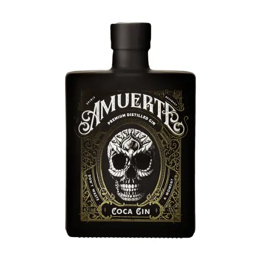 [000671] Amuerta Coca Leaf Gin - Black Skull - 70cl