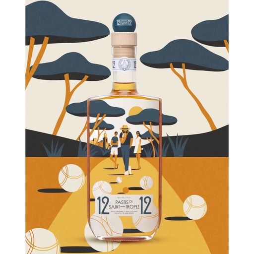 Pastis 12/12 Coffret Pétanque 12,50° 70cl